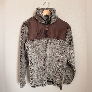 🤎 Sherpa Zip-Up in Taupe and Chocolate